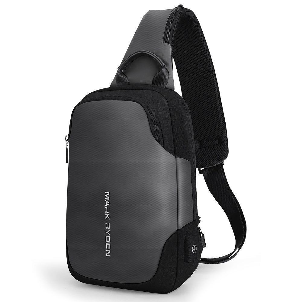 Mark Ryden Mini Julius gray crossbody bag with USB charging