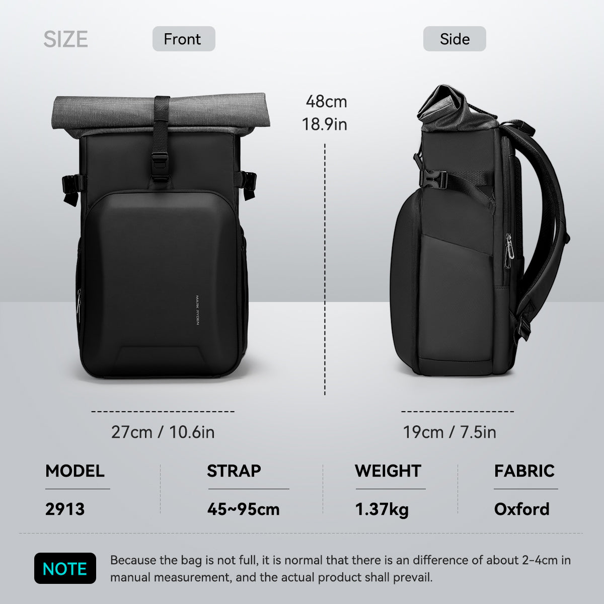 Mark Ryden Global black anti-theft large camera backpack roll-top design