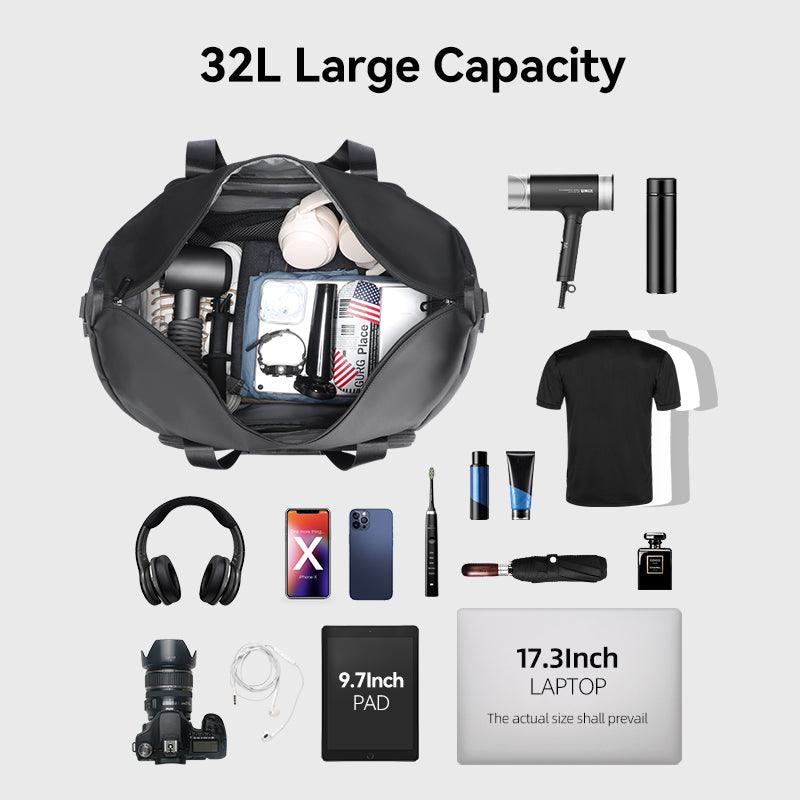 MARK RYDEN Global JourneyFlex black 32L anti - theft versatile handbag with travel items