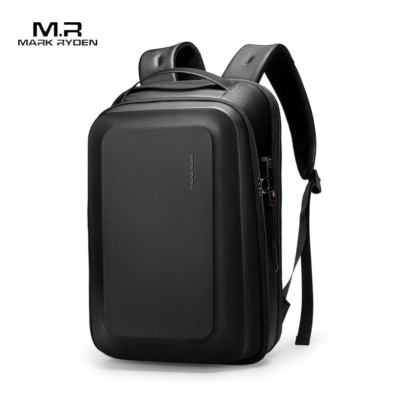 Mark Ryden black hardshell secure backpack with padded straps
