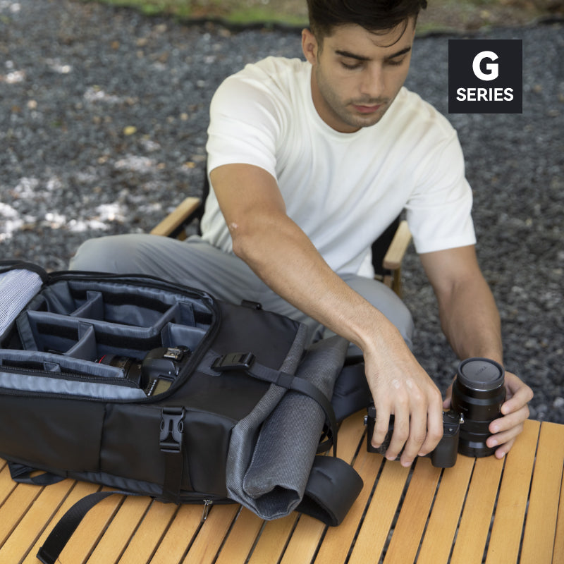MarkRyden Global G Series large-capacity anti-theft camera backpack loading camera gear outdoors