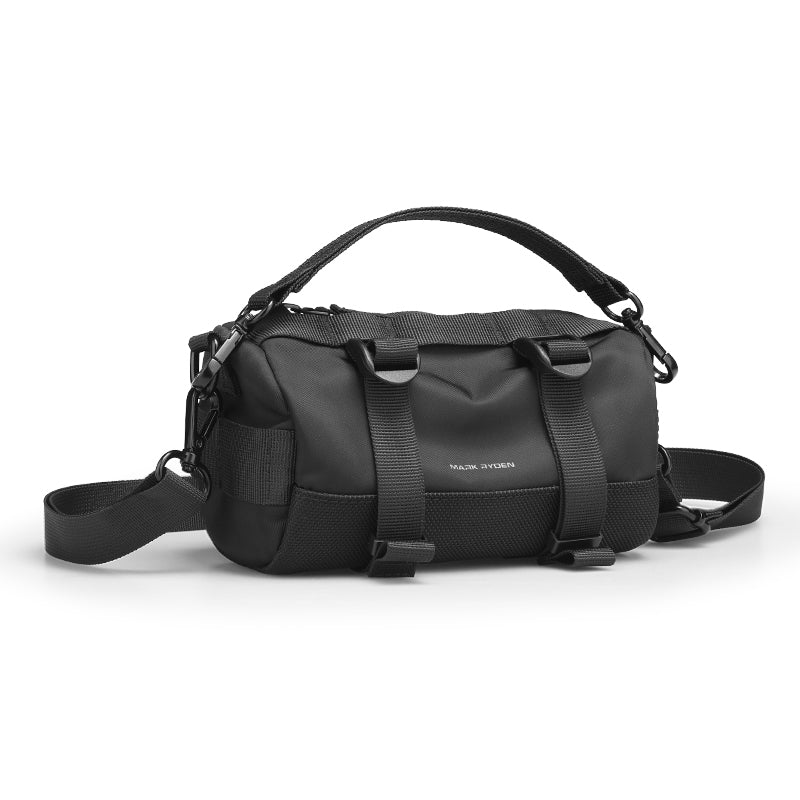 Mark Ryden black cylinder crossbody bag with straps
