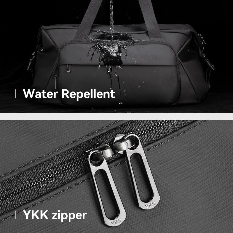 Black JourneyFlex handbag with water repel feature & YKK zipper detail - MARK RYDEN Global