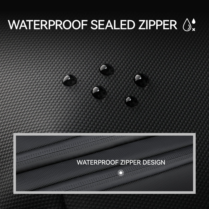 Mark Ryden backpack waterproof zipper with water droplets - modern travel essential