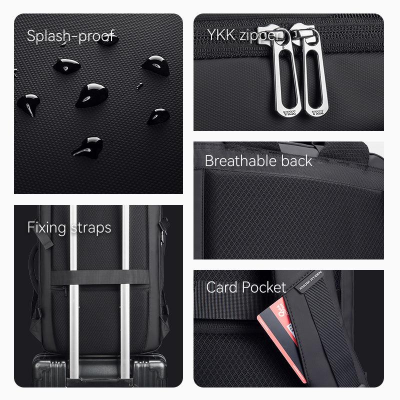 Mark Ryden black splash-proof multi-functional backpack with YKK zippers