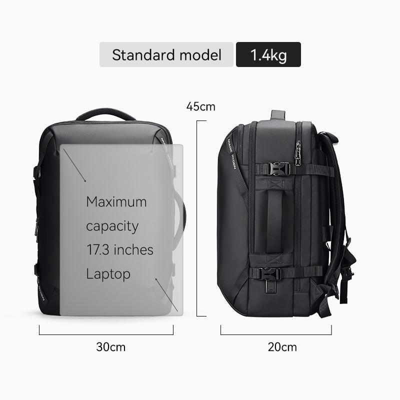 MarkRyden Global black anti-theft multi-functional backpack - 45x30x20cm, 1.4kg, 17.3 inch laptop capacity