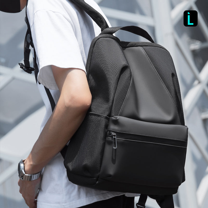 MarkRyden Global's black water-repellent Softologic II backpack for modern traveler