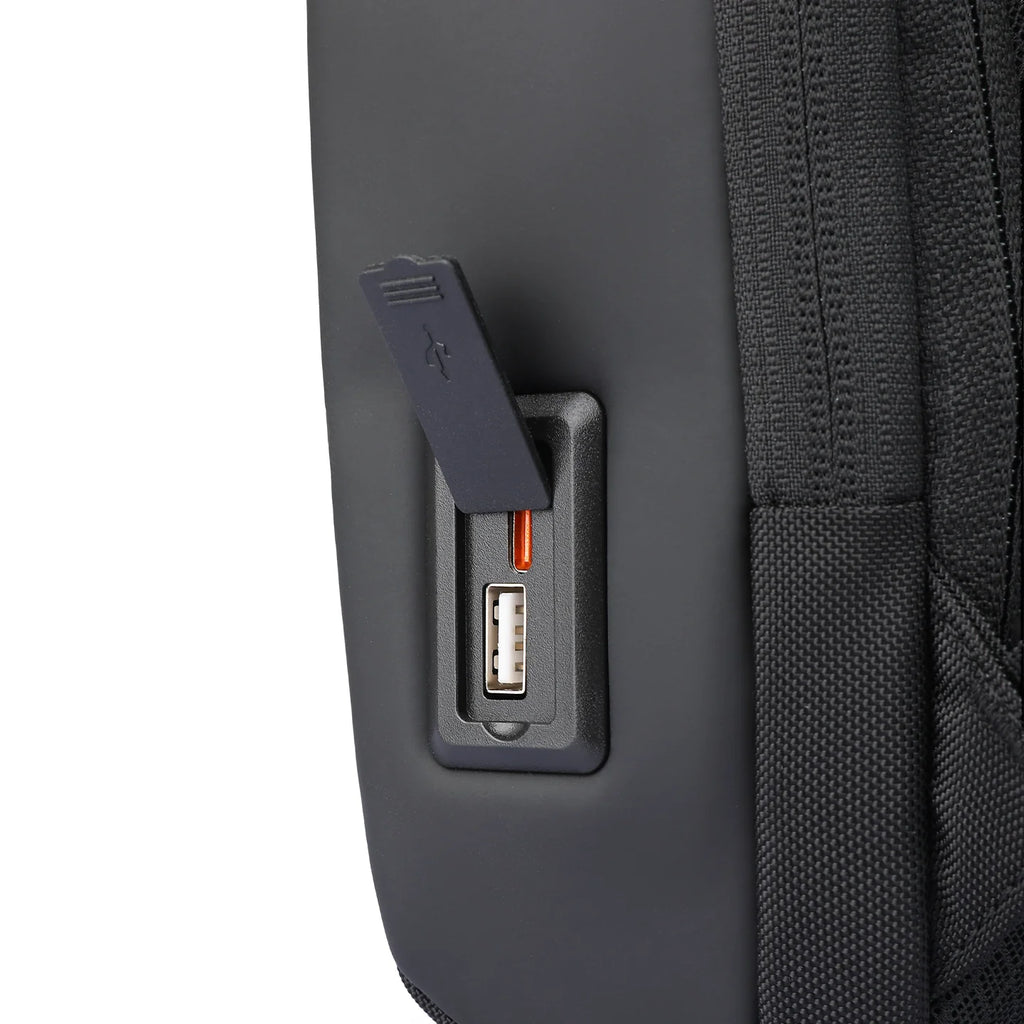 ChargeSling: RFID-Safe Chest Bag with USB Charging Port For Commute