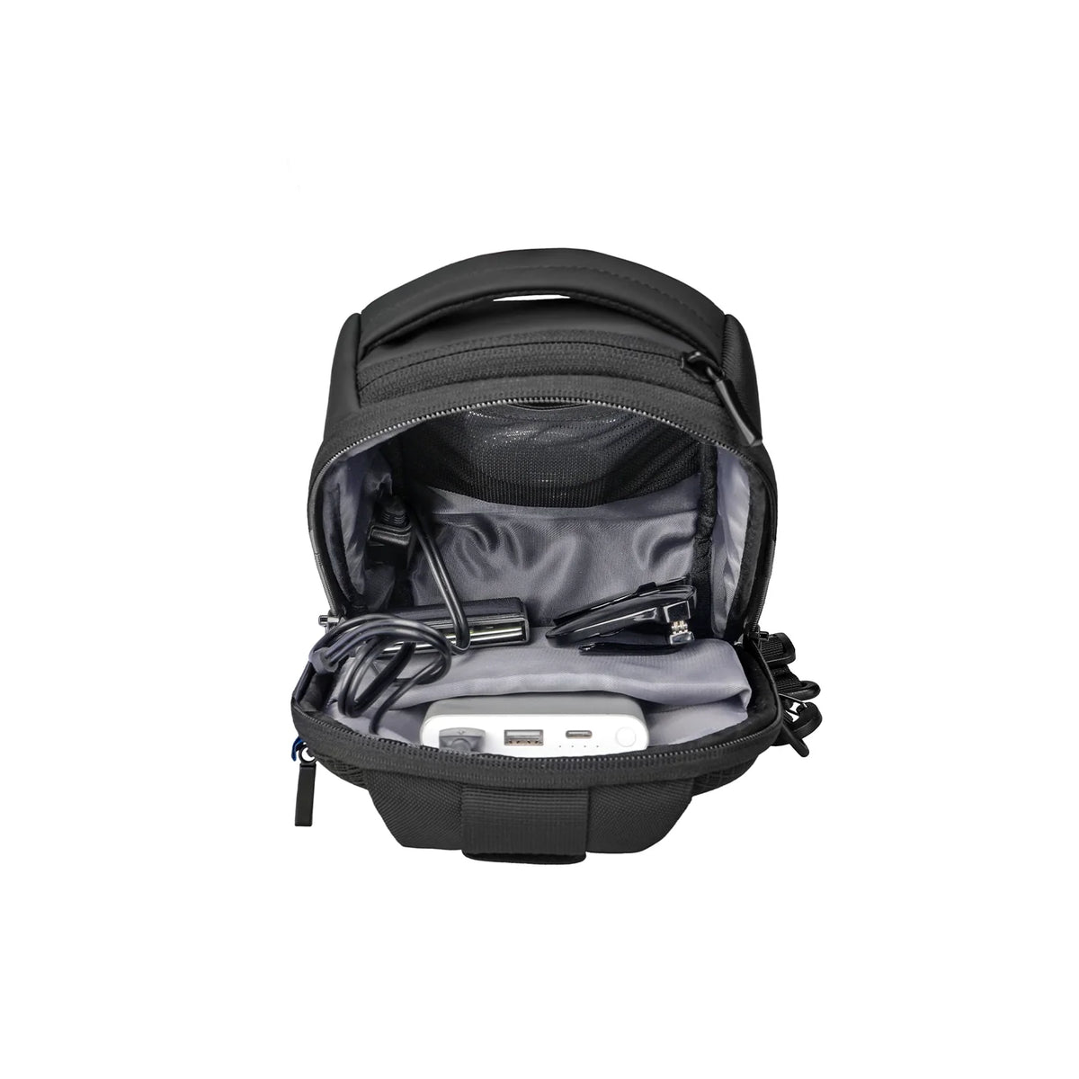 ChargeSling: RFID-Safe Chest Bag with USB Charging Port For Commute