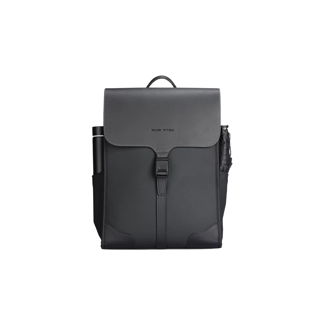 MUKE I: School Style Classic Business Work Black Oxford Backpack