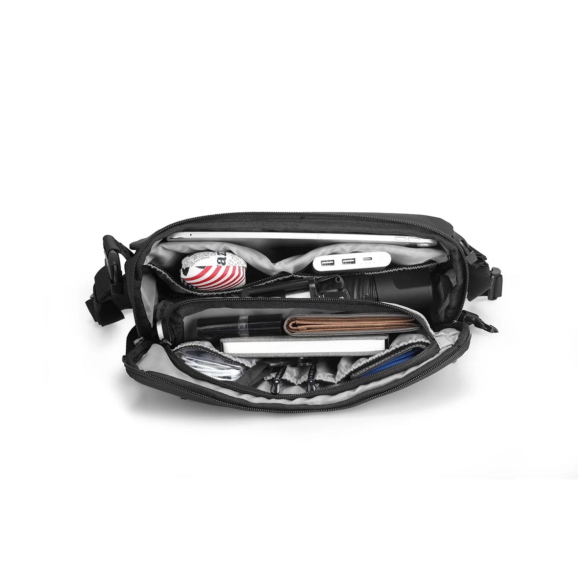 Harvey: Leather Waterproof Multifunction Messenger Bag