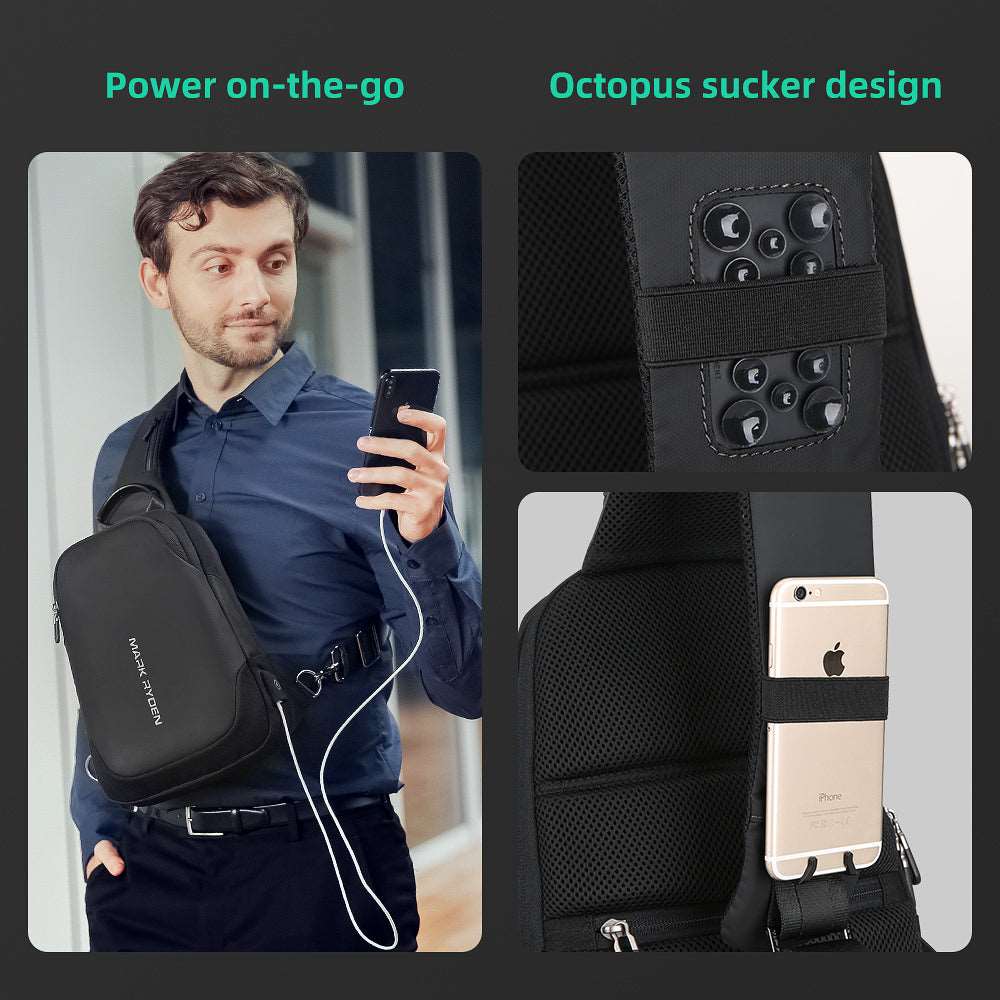 Mark Ryden Global Mini Julius black crossbody bag with USB charging feature