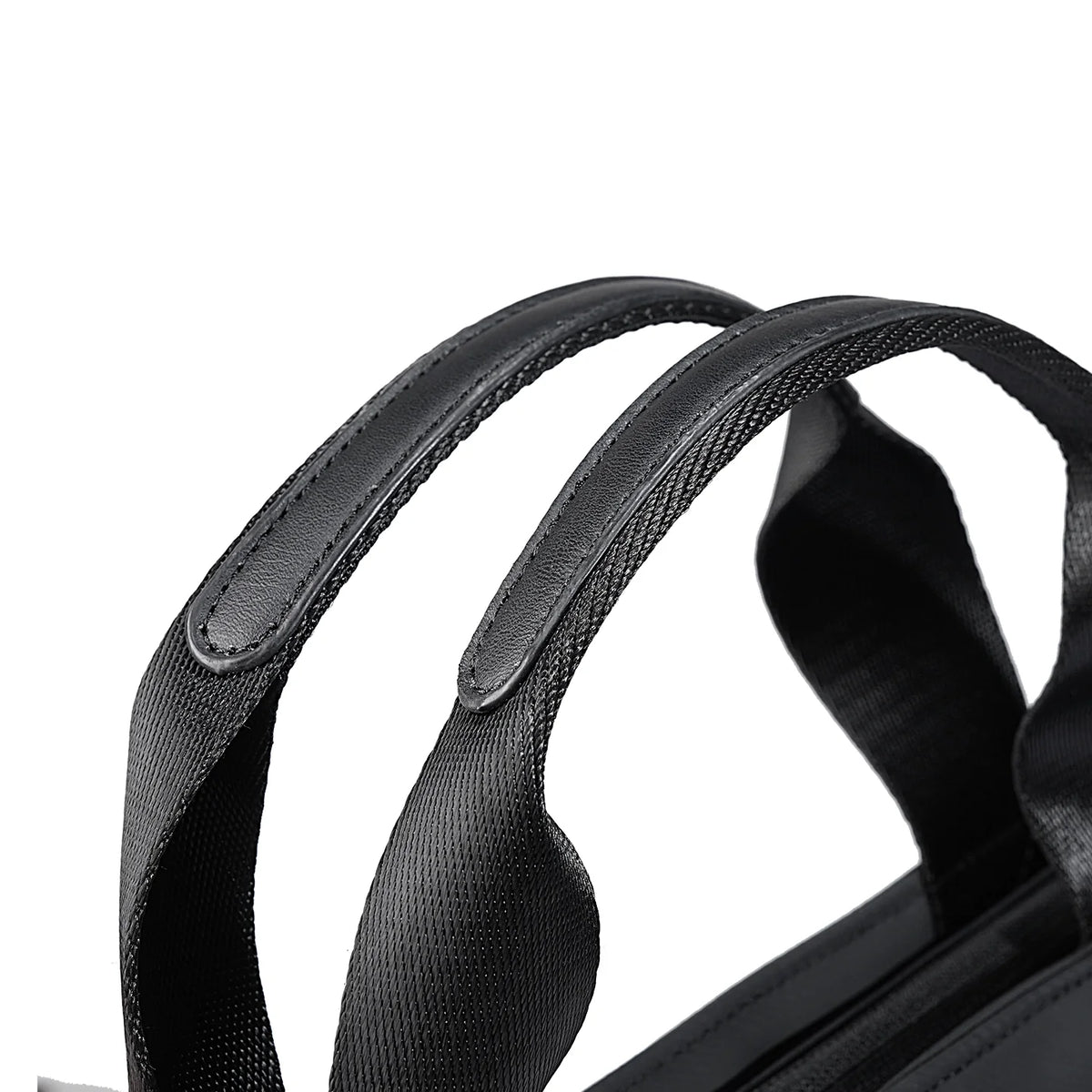 MarkRyden Global FortiCore briefcase black leather handles with stitching detail