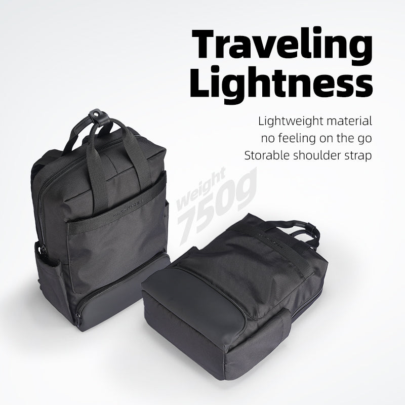 MarkRyden BreezePack lightweight black backpack with removable shoulder strap