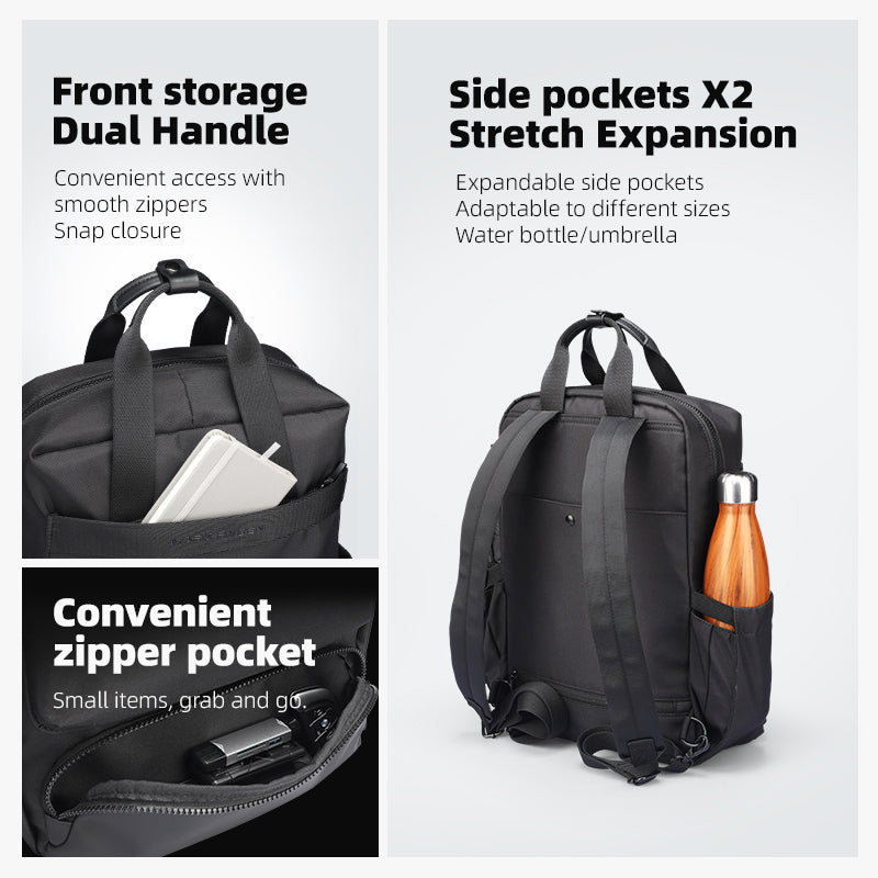 Mark Ryden Global BreezePack black backpack with front storage, side pockets