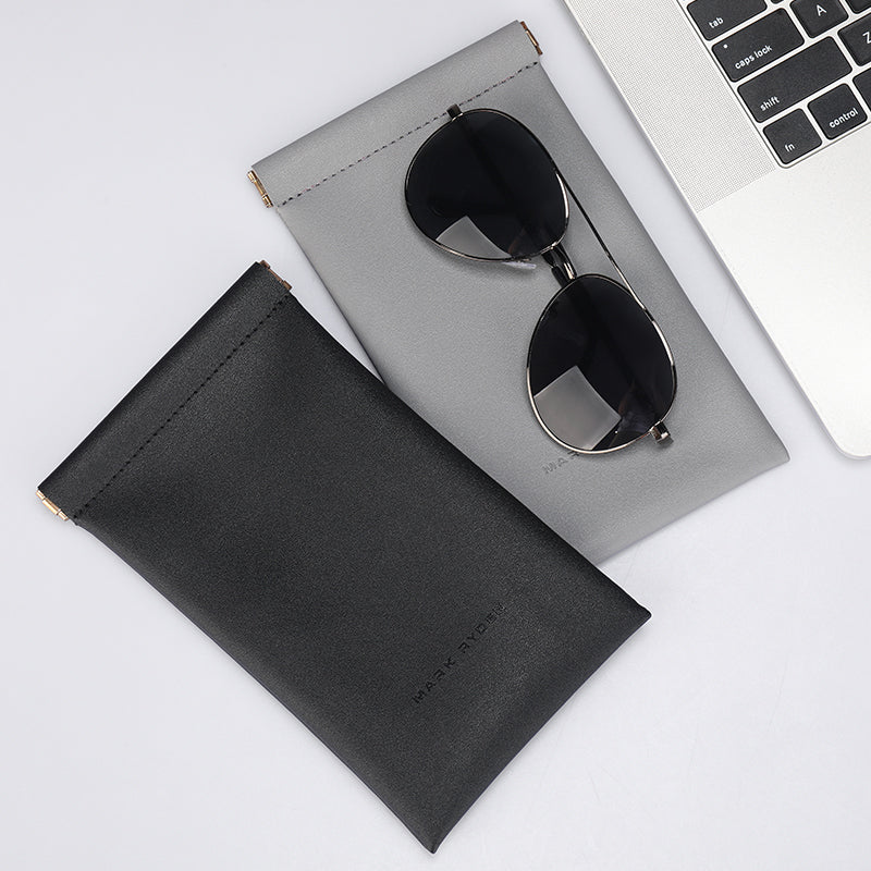 Mark Ryden Global black/gray sunglasses pouches with aviators, travel accessory