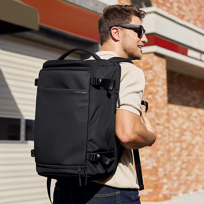 Mark Ryden Global Aegis Fortress 38L backpack for daily travel - black portable design