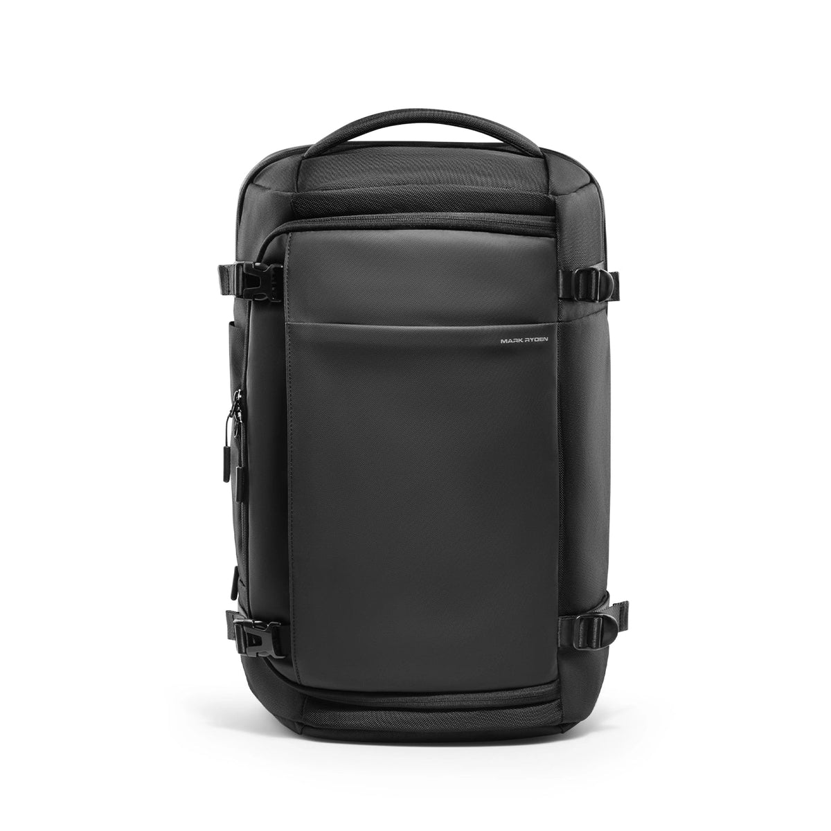 Mark Ryden Aegis Fortress Elite Black all-weather multi-compartment travel backpack front view