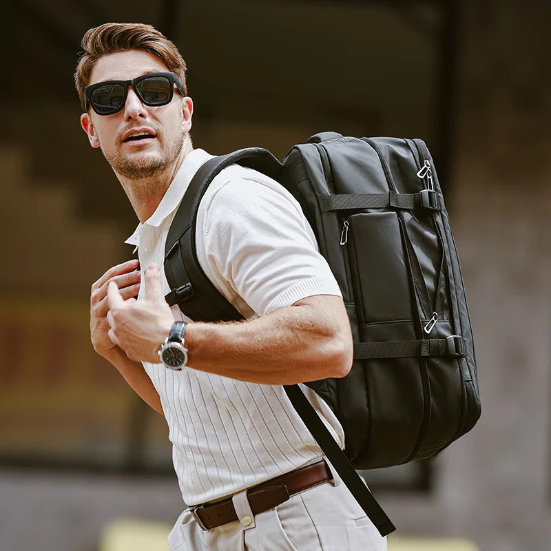 MARK RYDEN Expandos Max anti-theft compression backpack, black, designed for modern travelers