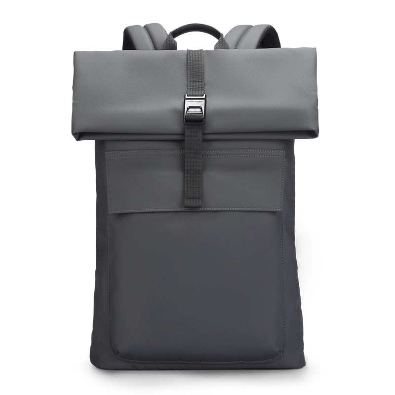 MARK RYDEN Global dark gray minimalist roll-top daily commute backpack