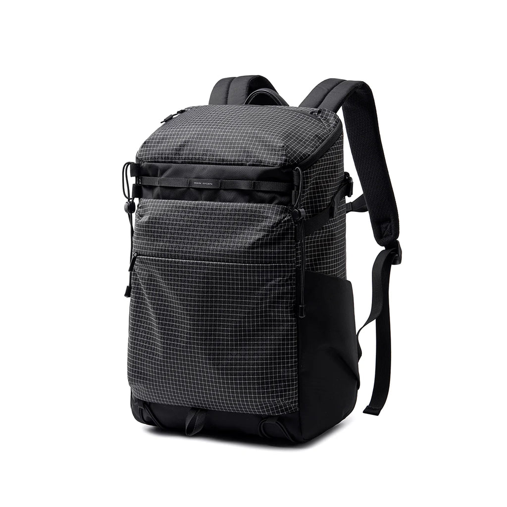MARK RYDEN Global AeroPro 17.3" laptop backpack - black grid design with multiple compartments