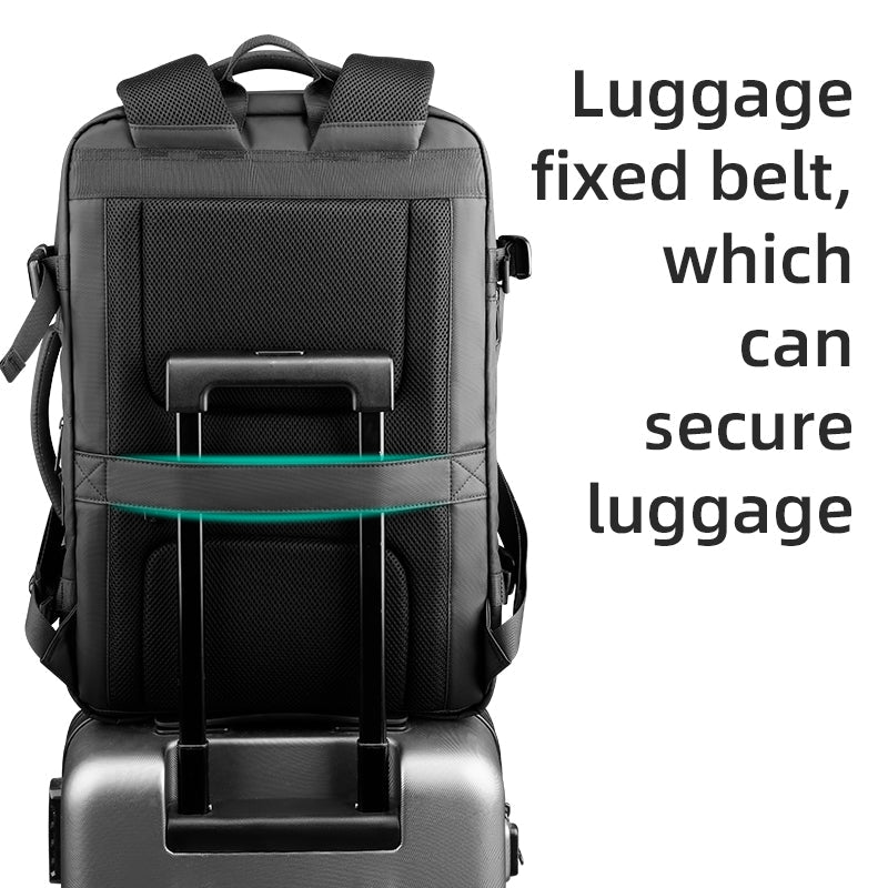 Mark Ryden black water-repellent multifunctional backpack with luggage securing belt