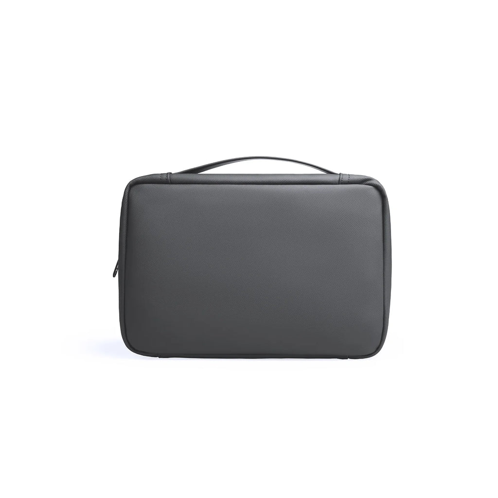 Traveler's compact dark gray multi-layer washbag with handle - MARK RYDEN Global
