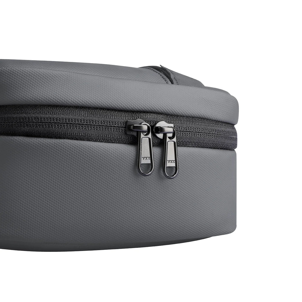 MARK RYDEN Global gray compact multi-layer washbag with black zippers