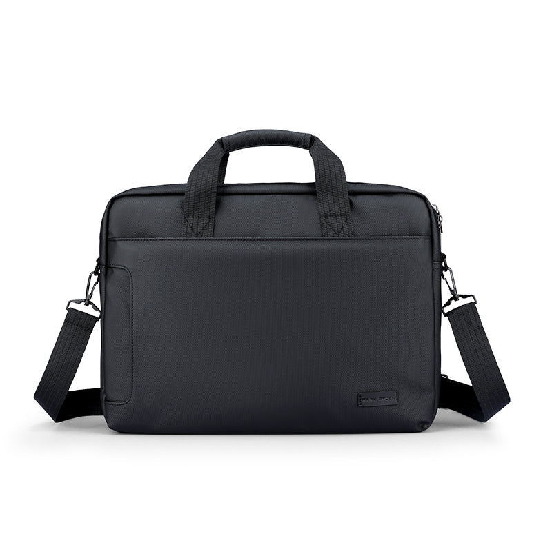 MarkRyden Classic IV black commuter briefcase with handles & shoulder strap, fits 14/15.6" laptops